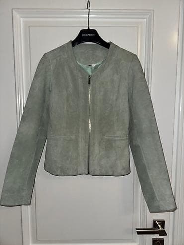 jaketlər instagram: HEMA qadın jileti – düz kəsim, açıq nanə-yaşıl rəng. - Material: süet — 2