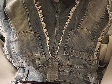 cins şalvar modelleri 2022: Unikal dizaynlı cins şalvar: - Model: geniş kəsimli, yüksək bel - — 4