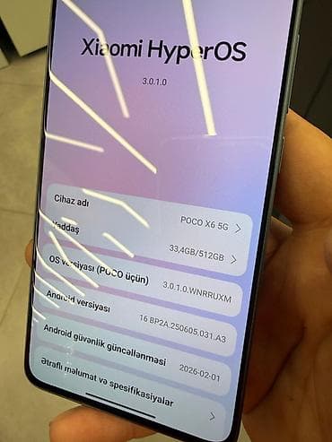 saz modem satilir: Poco X6 Pro 5G, 512 GB, rəng - Mavi, Sensor — 5