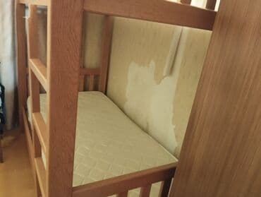 alt ust kravat: Oğlan və qız üçün, Çarpayı, Matras ilə, Siyirməsiz, Taxta — 5