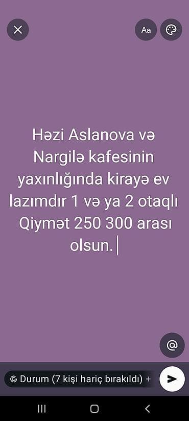 nerimanovda: Kirayə axtarılır: Həzi Aslanov metrosu və Nargilə kafesinin — 1