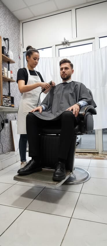 salon ucun canaq: Saş kəsimi kreslosu — 1