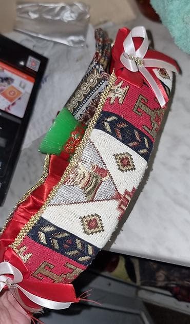 usaqlar ucun yeni il hediyyeleri: Dekorativ Novruz hədiyyə səbəti – milli naxışlı - Parça: Azərbaycan — 3