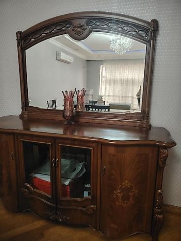ceviz: Klassik üslubda qonaq otağı üçün vitrin 3və bufet-dresuar dəsti.3 lu — 4