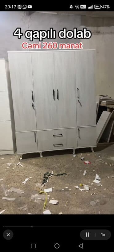 garderob: Yeni, Açılan, 4 qapılı Düz dolab, Qarderob, paltar dolabı, Azərbaycan — 5