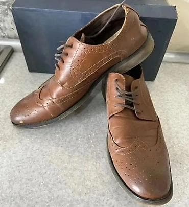 Аксессуары: Klassik üslubda kişi dəri ayaqqabıları - Model: Broq (wingtip) — 2