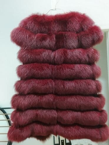женские меховые жилеты: Bordo rəngli kürk jilet (S-L) e qeder gedir - Rahat, yaxası dairəvi — 2