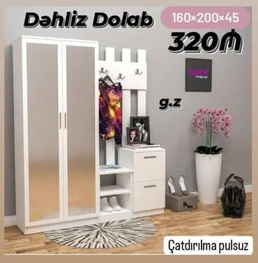 тканевый шкаф бишкек: *Dəhliz Dolab 320Azn* ▫️ölçü:160×200×45 ▫️Rəng seçimi sərbəst — 1