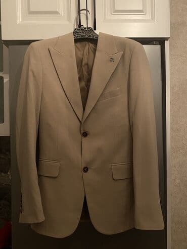 cins pencekler: Bej rəngli kişi pencəyi - Klassik, yüngül bej tonunda şık dizayn - — 2