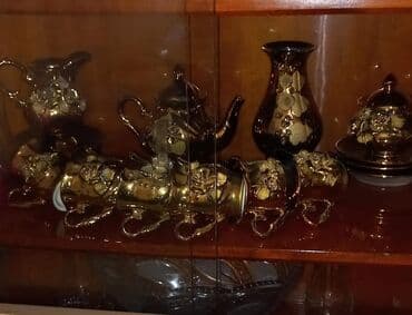 sud qabi: Çay dəsti, rəng - Göy, Farfor — 2