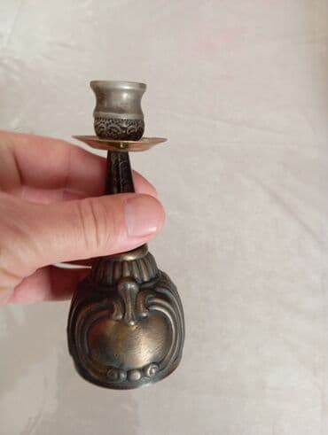 samdamlar: Metal şamdan – dekorativ miniatür model - Material: metal ərinti - — 3