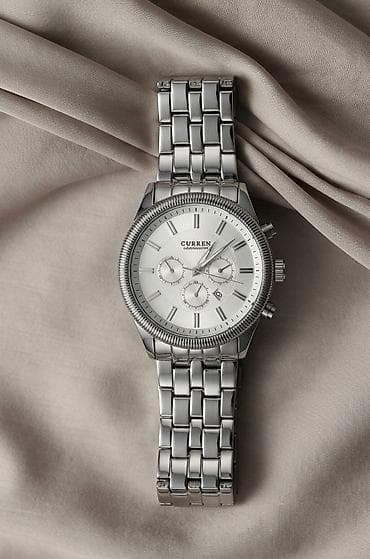 İşlənmiş, Qol saatı, Curren, rəng - Gümüşü