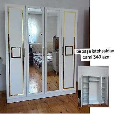 borular: Yeni, 4 qapılı, Güzgülü, Ağ, Açılan, Düz dolab — 1