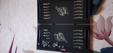 Maskalar, eynəklər: Taxta nərd dəsti - Qara rəngli, qatlanan taxta lövhə - İç tərəfdə — 1