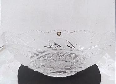 Столовые приборы: Kəsimli şüşə meyvə qabı - Material: şəffaf, qalın kəsimli şüşə — 1