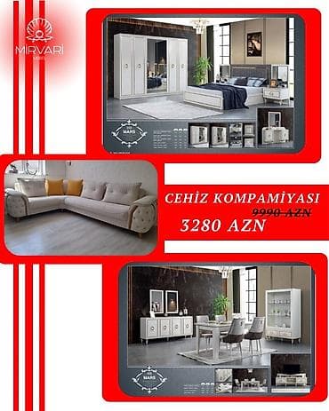 vitrin mebelleri: Mebel dəsti – “Mirvari” kolleksiyası Cehiz komplektləri müxtəlif — 6