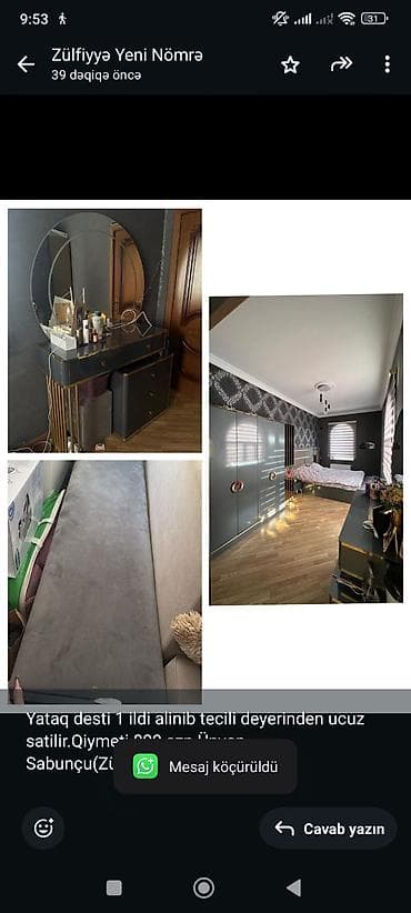 yatag desdi: Yataq desti 1 ildi alinib tecili deyerinden ucuz satilir.Qiymeti 800 — 1