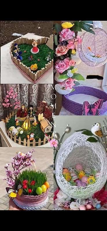 demir dekor: Novruz və bayram dekorları – əl işi kompozisiyalar - Fərqli ölçü və — 1
