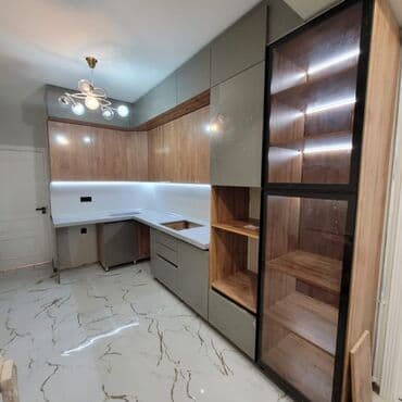 dekor qrup: Sifarişlə mətbəx dəsti, Özü çəkən petlələr, Parlaq laminat, Kredit yoxdur, Pulsuz çatdırılma, Rayonlara çatdırılma — 1