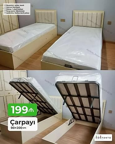 intex matras: Çarpayı – 90×200 sm • Mexanizm: Açılan, bazalı (qalxan karkasla geniş — 1