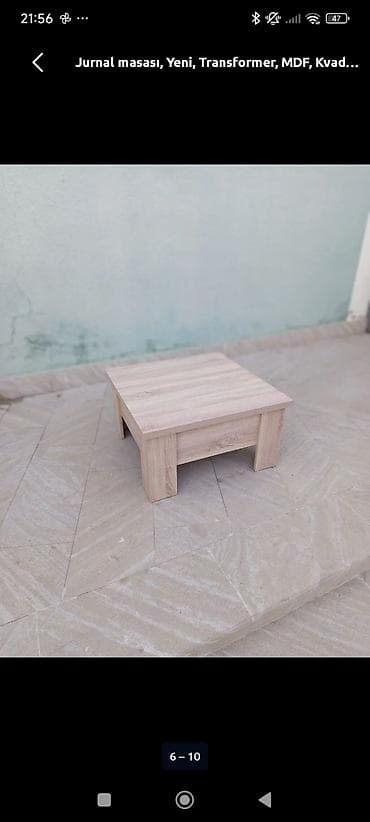 taxta masa: Kvadrat masa, Transformer, Təkərsiz, Teksturalı laminat — 2