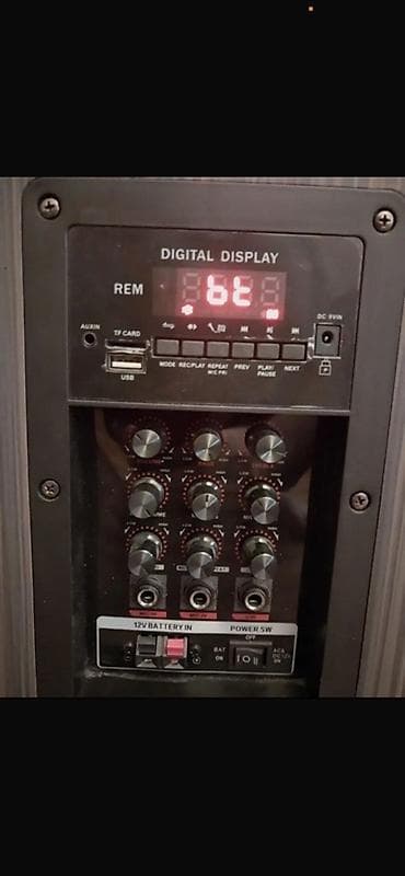 yaxa mikrofon: Daşınan karaoke səs sistemi – LED işıqlı böyük dinamik və 2 ədəd — 2