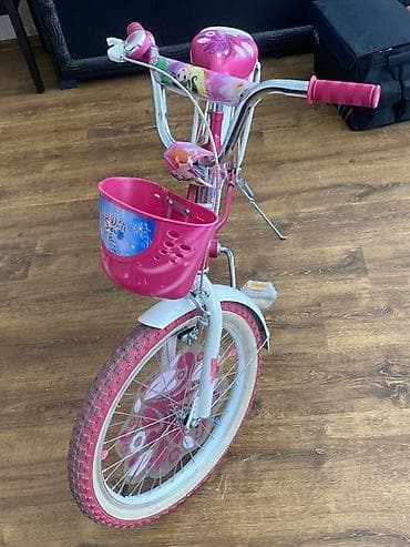 wolf bicycle: Uşaq velosipedi – qızlar üçün dizayn - Rəng: çəhrayı-ağ, çiçək — 3