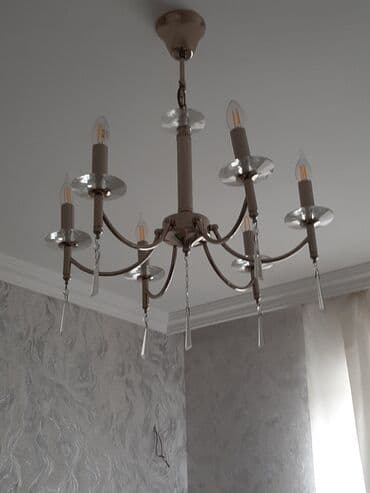 Süni güllər: Çılçıraq, 6 lampa, Metal — 1