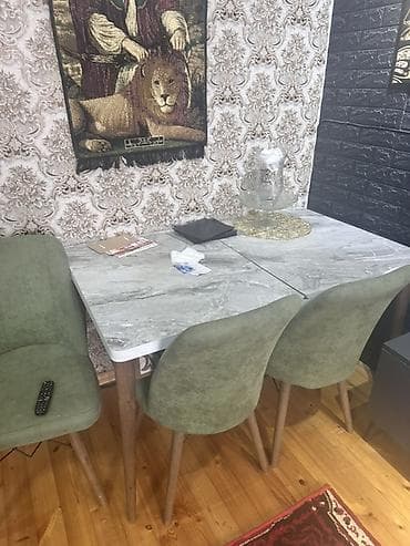 Mətbəx üçün, Dördbucaq masa, 4 stul