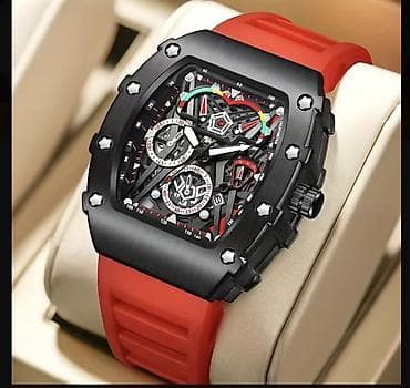 Çantalar: Kişi qol saatı – idman üslubunda, skelet (açıq mexanizm) dizaynı - — 1