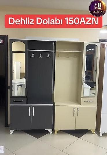 asilqan dolab: 2 qapılı, Güzgülü, Rəngli, Digər material, Açılan, Düz dolab — 1