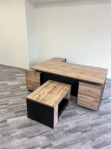 Ofis oturacaqları: Ofis mebel dəsti və dizayn kreslosu - İdarəçi üçün L formalı ofis — 4