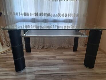 Mətbəx masası, Açılmayan, Şüşə, Dördbucaq masa