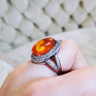 kəhrəba təsbehlər: Üzük, Gümüş, 925 Əyar, Kəhrəba — 2