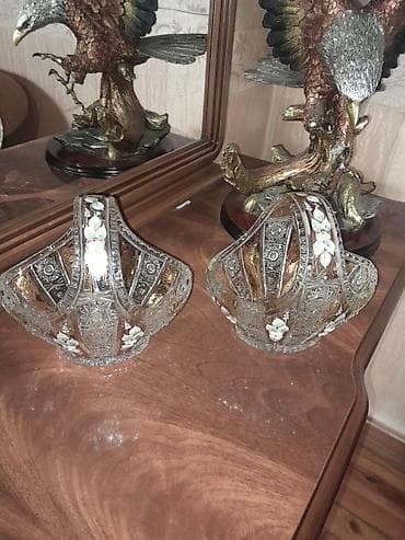 Şüşə dekorativ qablar dəsti - Dəst: 2 ədəd - Material: qalın kəsim