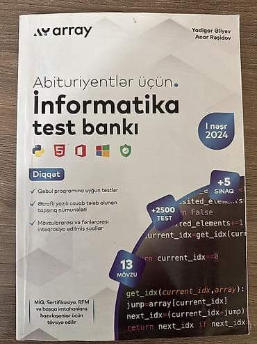 İnformatika Array test bankı cəmi 2-3 dəfə işləfilib sonra lalafo.az -da İnformatika Array test bankı cəmi 2-3 dəfə işləfilib sonra