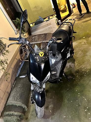 электро мотоцикл: Elektrik skuter/moped - Rəng: qara, aqressiv dizaynlı ön faralar və — 3