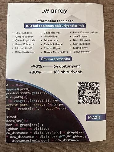 İnformatika Array test bankı cəmi 2-3 dəfə işləfilib sonra — 2