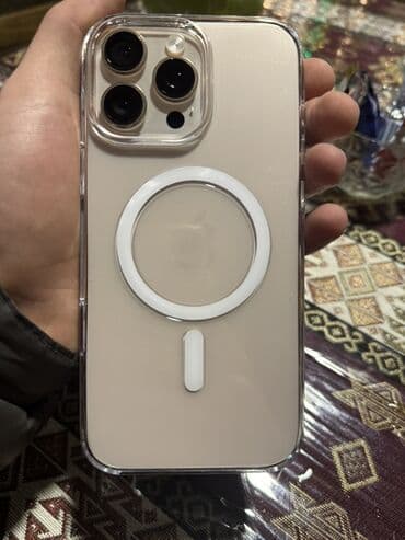 qulaqcıq iphone: IPhone 16 Pro Max, 512 GB, Desert Titanium, Simsiz şarj — 1