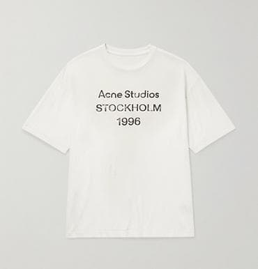 t shirt: Acne Studios “STOCKHOLM 1996” T‑shirt - Rənglər: qara və ağ - Ön — 2