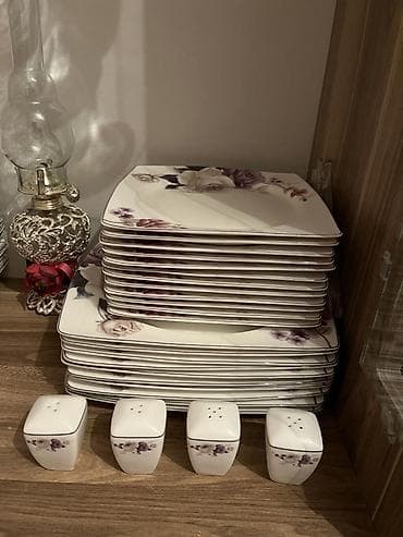 hinduşka əti qiyməti: Nahar dəsti, rəng - Ağ, Farfor — 1