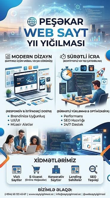 🌐 PEŞƏKAR WEB SAYT YIĞILMASI | MODERN DİZAYN + SÜRƏTLİ İCRA