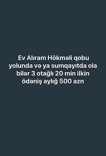 Axtarılan məkan: Hökməli–Qobu yolu və ya Sumqayıt Tələb olunan 3
