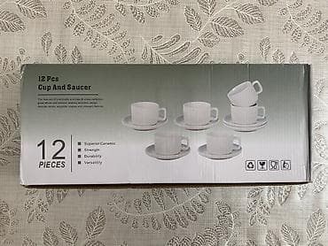 Çay dəsti, rəng - Ağ, Keramika, 6 nəfərlik — 2