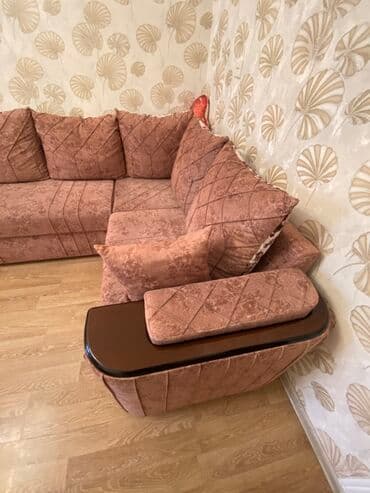 диван и 2 кресла: Угловой диван, Нераскладной, Без подьемного механизма, Велюровая ткань, Нет доставки — 4