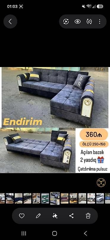 kasli fiqur: Künc divan – klassik və modern üslubun birləşməsi - L‑şəkilli künc — 4