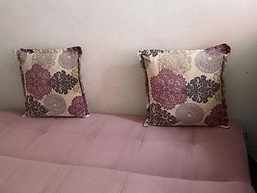 Çevrilə bilən divan/çarpayı - Rəng: toz pembe - Parça: yumşaq məxməri — 8