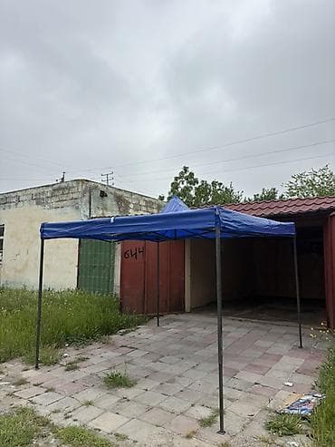 Sürətli qurulan yığma tente/pavilon - Rəng: mavi - Ölçü: təxminən 3x3