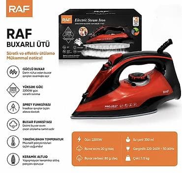 steam dek: RAF Electric Steam Iron R-1255 – buxarlı ütü - Güc: 2400 W – sürətli — 5