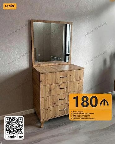 Termo güzgülü komod/dresser - Üstündə böyük kvadrat güzgü - 4 — 1